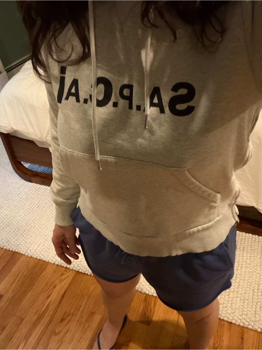 A.P.C. Sacai Collab Grey Hooded Sweatshirt